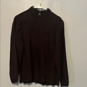 Cupio Elegant Brown Lace Trim Blouse Women’s Size Medium NWOT